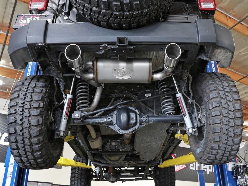 aFe Rebel Series 2.5in 409 SS Axle-Back Exhaust w/Polished Tips 07+ Jeep Wrangler (JK) V6 3.6L/3.8L - DTX Performance