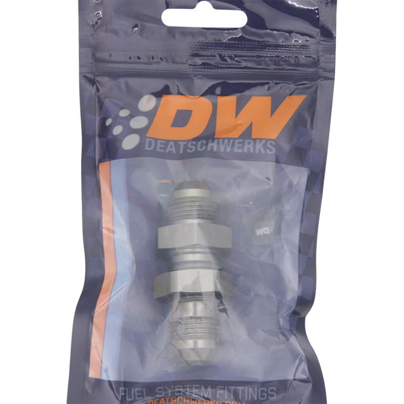 DeatschWerks 8AN Male Flare To 8AN Male Flare Bulkhead Adapter (Incl. Nut) - DTX Performance