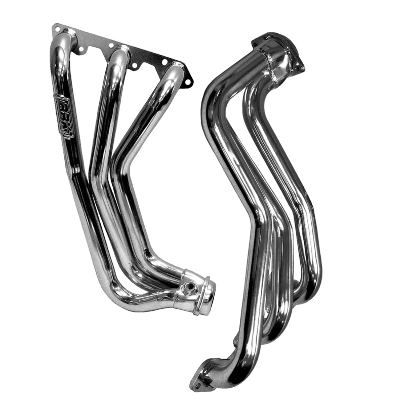 BBK 07-11 Jeep 3.8 V6 Long Tube Exhaust Headers And Y Pipe And Converters - 1-5/8 Chrome - DTX Performance