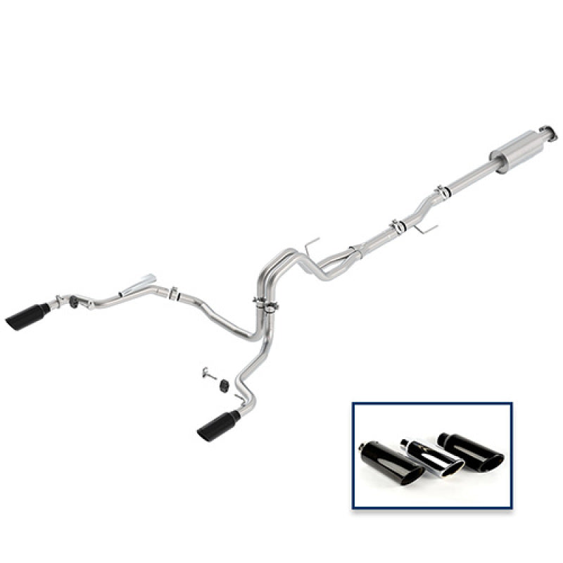 Ford Racing 15-18 F-150 5.0L Cat-Back Extreme Exhaust System Rear Exit w/ Black Chrome Tips - DTX Performance