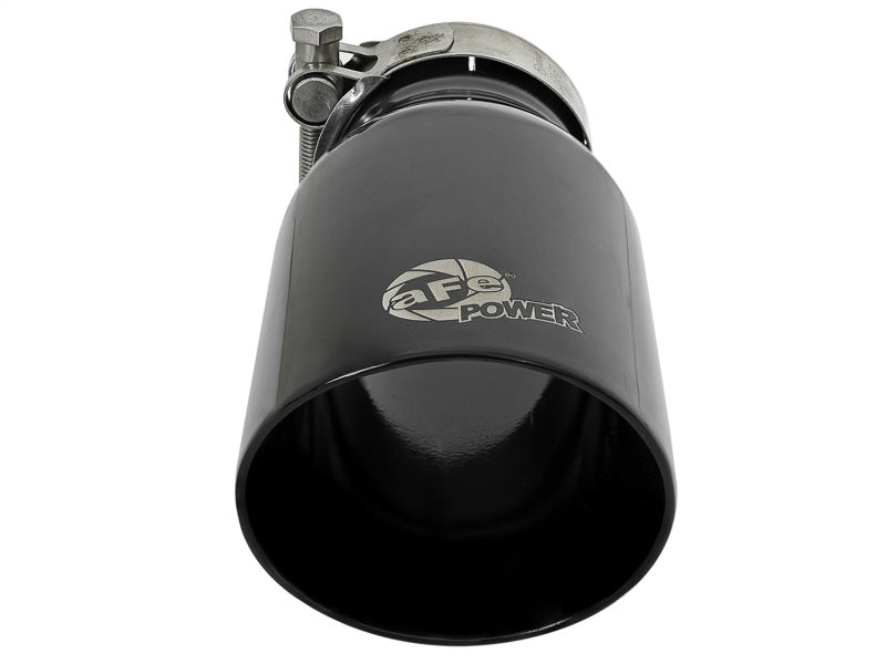 aFe MACH Force-Xp Universal 409 SS Single-Wall Clamp-On Exhaust Tip - Black - DTX Performance