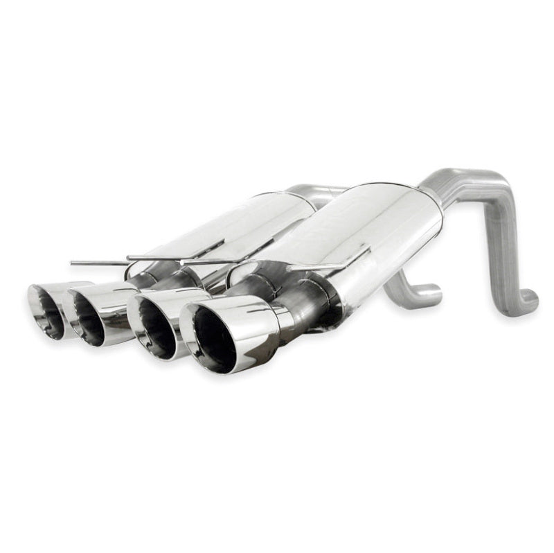 Stainless Works 2006-13 Corvette C6ZO6/ZR1 3in Axleback Chambered Mufflers Quad 4in Rolled Edge Tips - DTX Performance