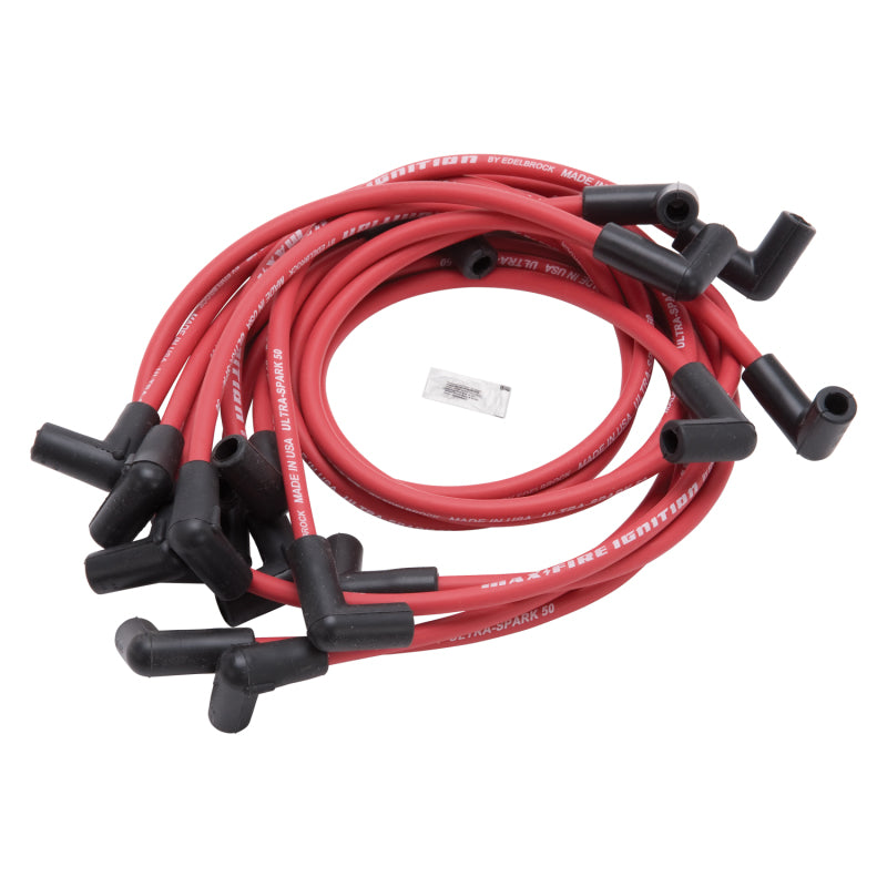 Edelbrock Spark Plug Wire Set SBC 74-88 V8 50 Ohm Resistance Red Wire (Set of 9) - DTX Performance