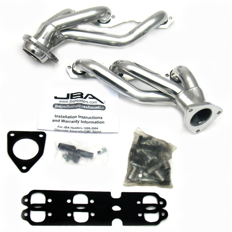 JBA 03-13 GM Truck 4.3L V6 1-1/2in Primary Silver Ctd Cat4Ward Header - DTX Performance