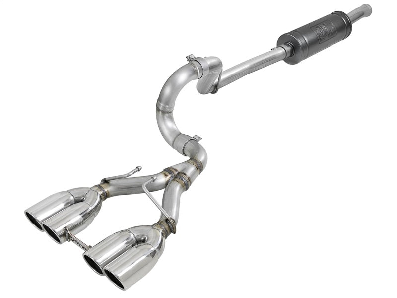 aFe Rebel Series 2.5in. 304 SS C/B Exhaust System 2018 Jeep Wrangler (JL) V6-3.6L - Polished Tip - DTX Performance