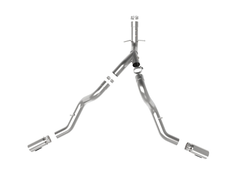 aFe Large Bore-HD 4in 409SS DPF-Back Exhaust System w/Polished Tips 20 GM Diesel Trucks V8-6.6L - DTX Performance