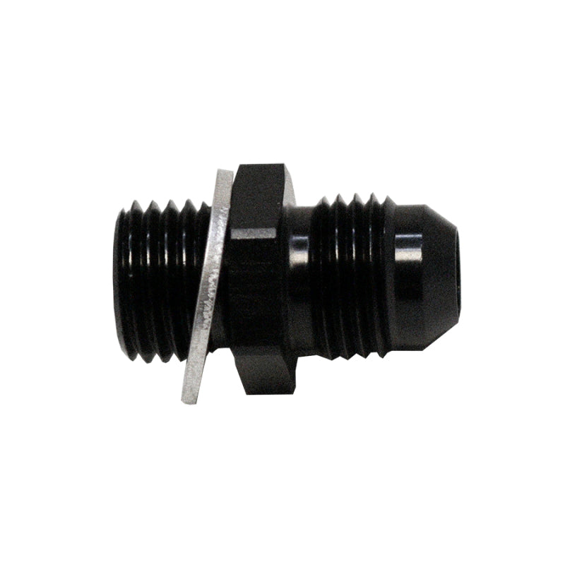 DeatschWerks 6AN Male Flare to M14 X 1.5 Male Metric Adapter (Incl Washer) - Anodized Matte Black - DTX Performance