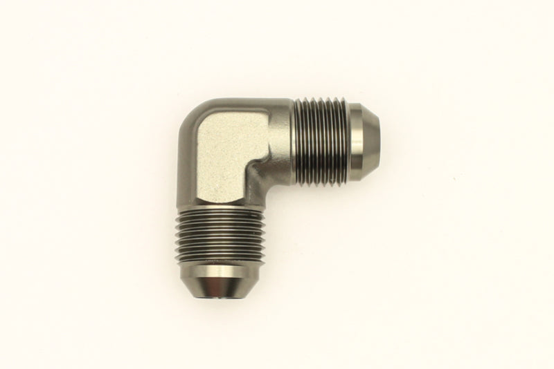 DeatschWerks 8AN Male Flare To 8AN Male Flare 90-Degree Coupler Fitting - DTX Performance