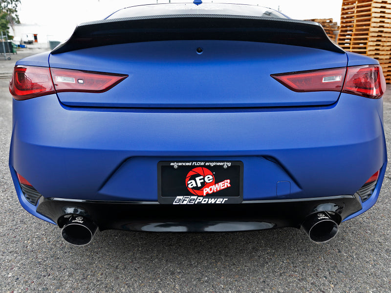 aFe POWER Takeda 2.5in 304 SS Axle-Back Exhaust w/ Black Tips 17-19 Infiniti Q60 V6-3.0L (tt) - DTX Performance