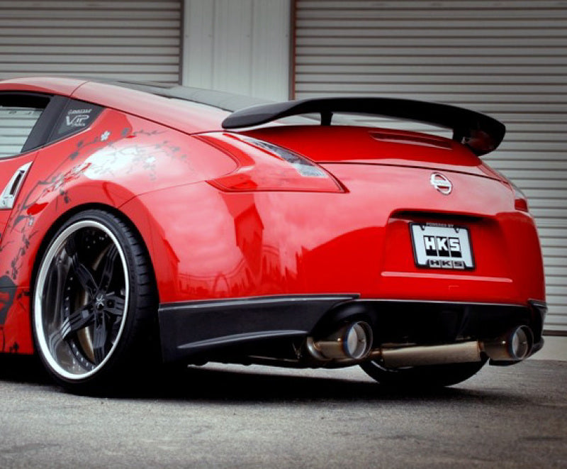 HKS 09+ 370z Dual Hi-Power Titanium Tip Catback Exhaust (requires removal of emissions canister shie - DTX Performance