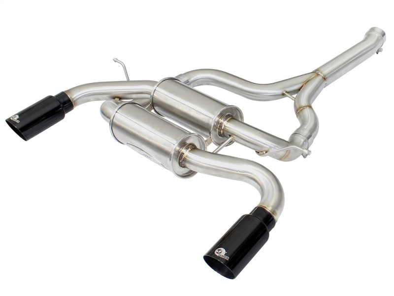 aFe MACHForce XP SS-304 Black Tip 2.5in Dia Axle Back Exhaust 12-15 BMW 335i (F30) 3.0L (t) - DTX Performance