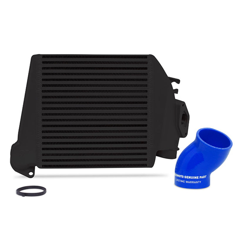 Mishimoto 08-14 Subaru WRX Top-Mount Intercooler Kit - Powder Coated Black & Blue Hoses - DTX Performance