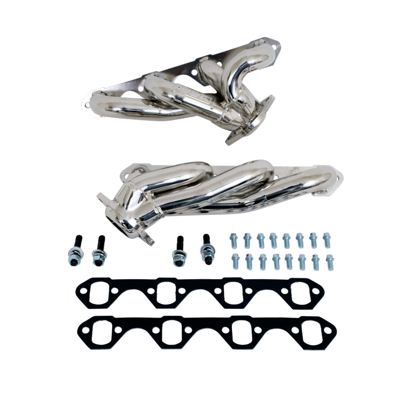 BBK 87-95 Ford F150 Truck 5.0 302 Shorty Unequal Length Exhaust Headers - 1-5/8 Silver Ceramic - DTX Performance