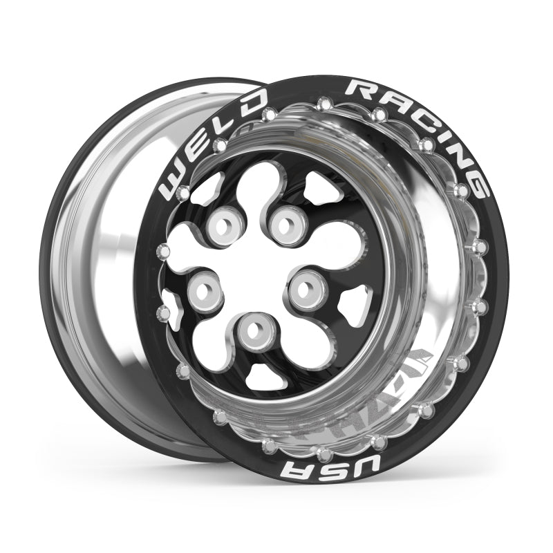 Weld Alpha-1 15x12 / 5x4.5 BP / 3in. BS Black Wheel - Black Double Beadlock MT - DTX Performance