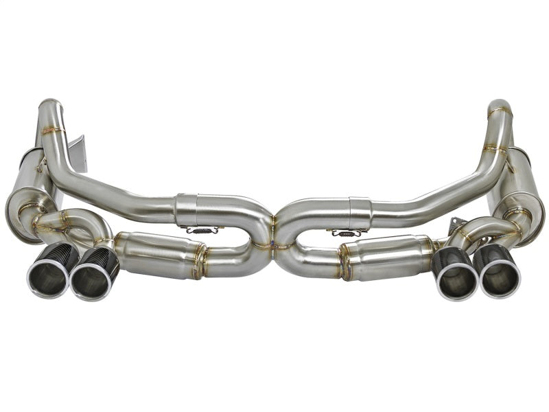 aFe Power Elite SS-304 Carbon Tip Dual Cat Back Exhaust 13-14 Porsche 911 C2S (991) H6-3.8L - DTX Performance