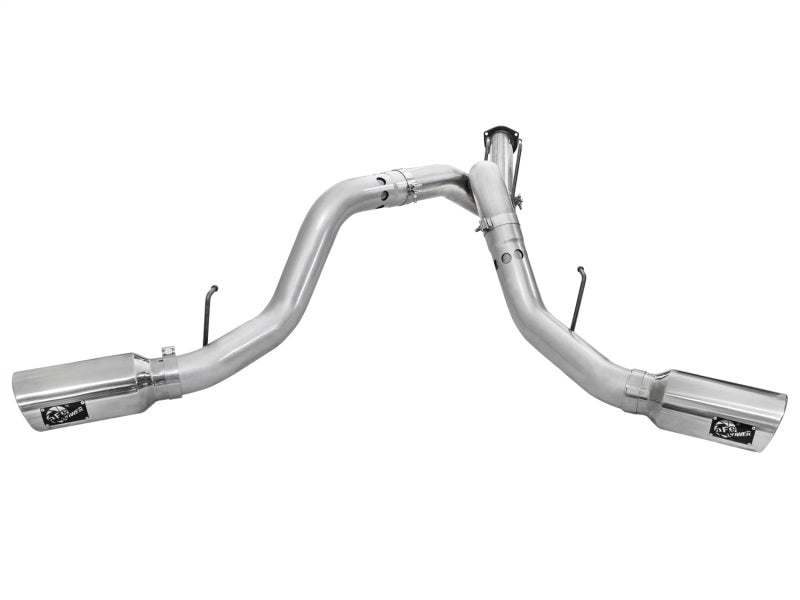 aFe Atlas Exhaust 4in DPF-Back Exhaust Aluminized Steel Polished Tip 11-14 ford Diesel Truck V8-6.7L - DTX Performance