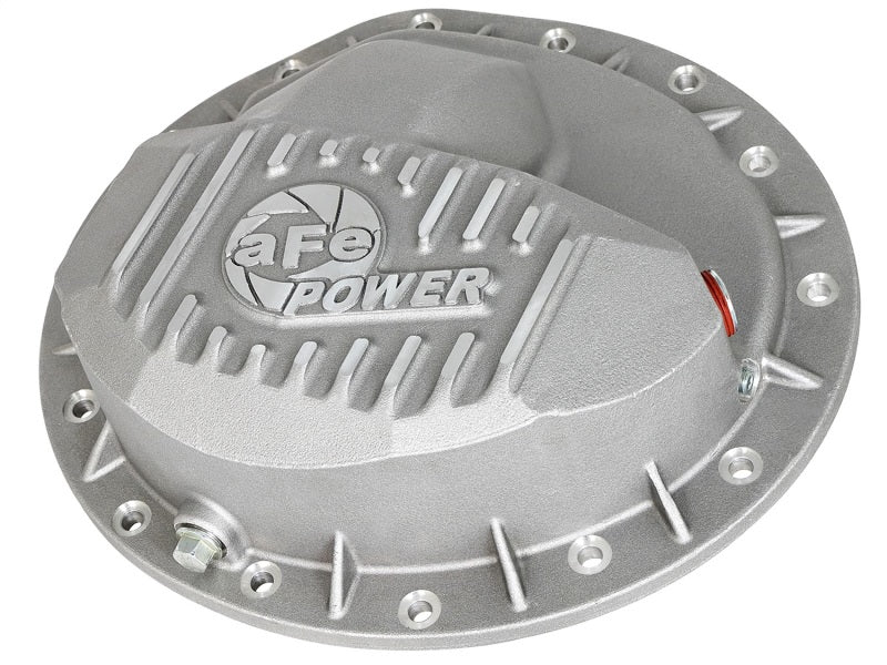 aFe Power Rear Differential Cover Raw w/Machined Fins Street Ser. 16-17 Nissan Titan XD (AAM 9.5-14) - DTX Performance