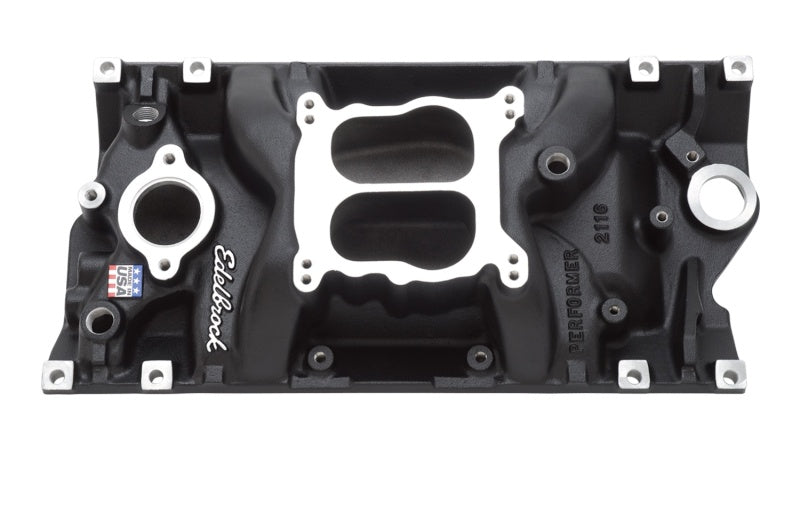 Edelbrock Intake SBC Performer Vortec Black - DTX Performance