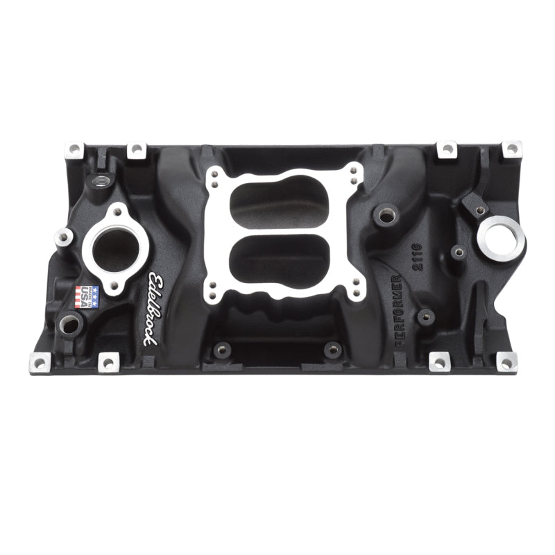 Edelbrock Intake SBC Performer Vortec Black - DTX Performance