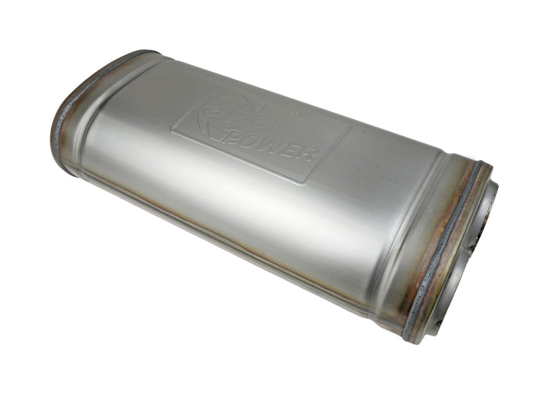 aFe MACH Force-Xp 409 SS Muffler 3in Dual Inlet/Dual Outlet 5in H x 8in W x 18in L - Oval Body - DTX Performance