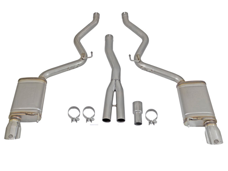 aFe MACHForce XP Exhausts Cat-Back SS-304 EXH w/ Polished Tips 15-16 Ford Mustang EcoBoost 2.3L (t) - DTX Performance