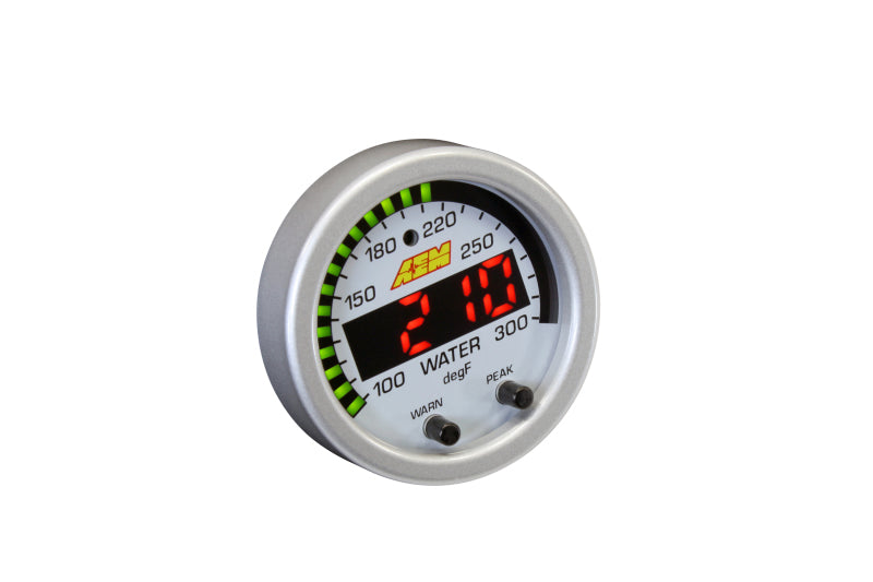 AEM X-Series Temperature 100-300F Gauge Kit (ONLY Black Bezel and Water Temp. Faceplate) - DTX Performance