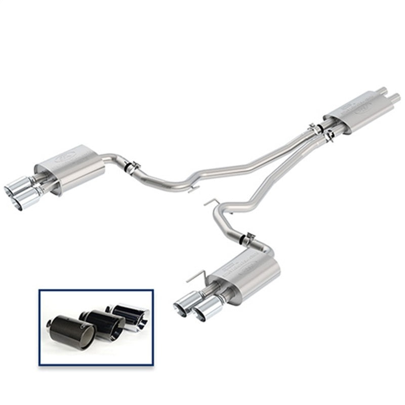 Ford Racing 2018 Mustang Gt 5.0L Cat-Back Touring Exhaust System w/Chrome Tips - DTX Performance