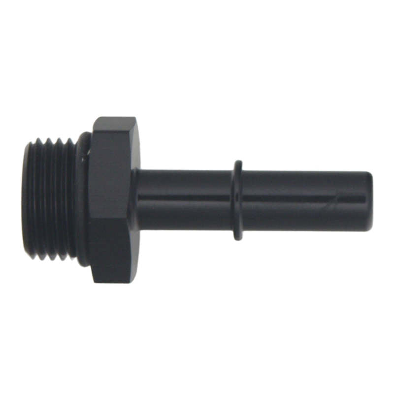 DeatschWerks 8AN ORB Male to 3/8in Male EFI Quick Connect Adapter - Anodized Matte Black - DTX Performance