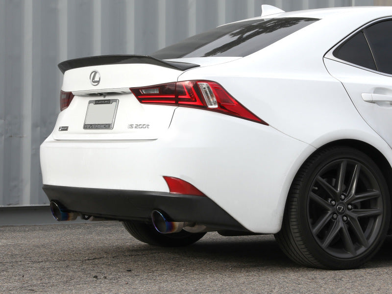 aFe POWER Takeda 16-17 Lexus IS200t L4-2.0L (t) 2.5in-3in 304 SS CB Exhaust w/ Blue Tip - DTX Performance