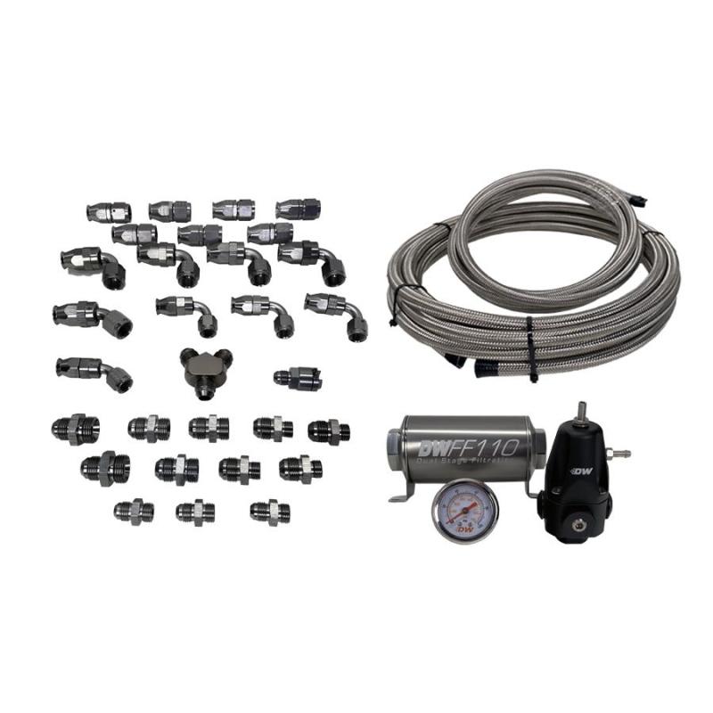 DeatschWerks 08+ Subaru WRX/STI X2 Series Pump Module -8AN Feed w/ -6AN Return CPE Plumbing Kit - DTX Performance