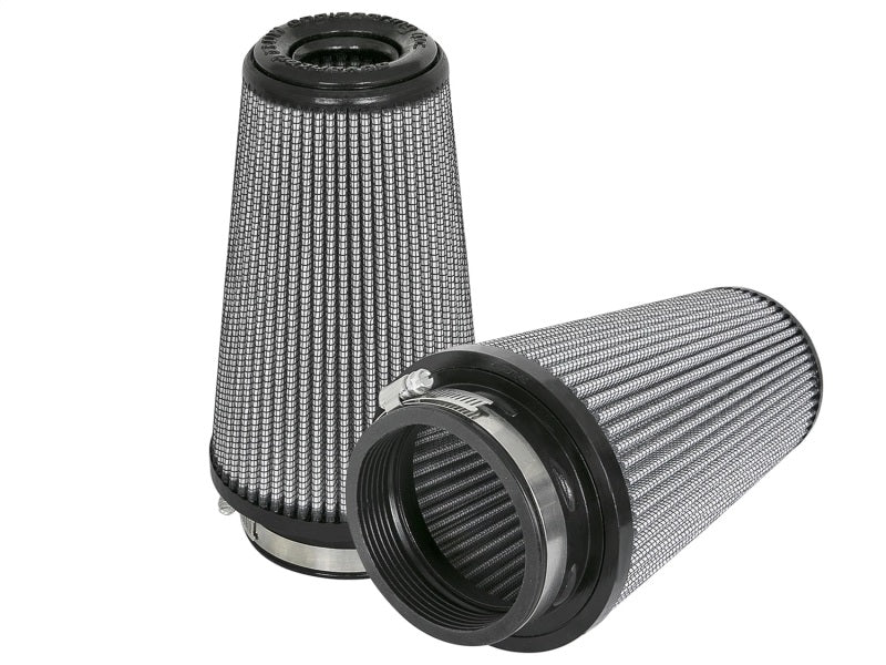 aFe Magnum FLOW Pro DRY S Replacement Air Filter (Pair) F-3.5in. / B-5in. / T-3.5in. (Inv) / H-8in. - DTX Performance