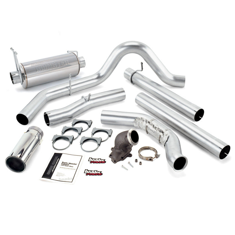 Banks Power 99 Ford 7.3L Cat Monster Exhaust w/ Power Elbow - SS Single Exhaust w/ Chrome Tip - DTX Performance