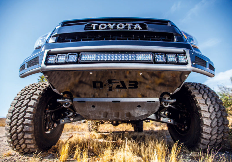 N-Fab M-RDS Front Bumper 07-13 Toyota Tundra - Tex. Black w/Silver Skid Plate - DTX Performance