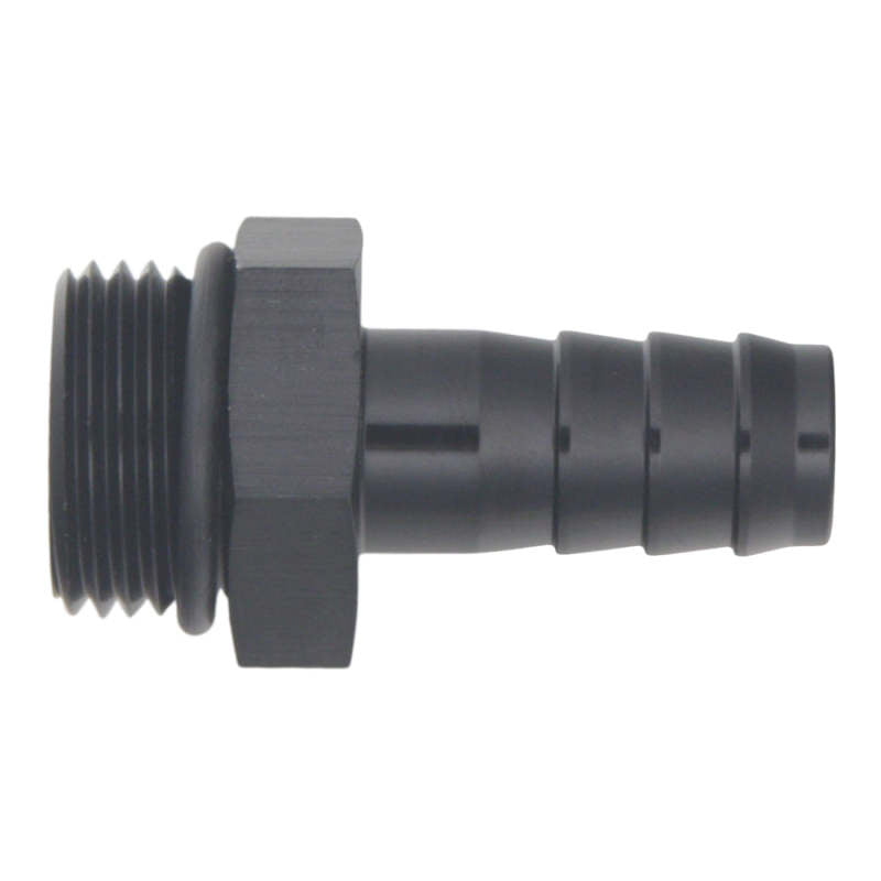 DeatschWerks 10AN ORB Male to 1/2in Male Triple Barb Fitting (Incl O-Ring) - Anodized Matte Black - DTX Performance