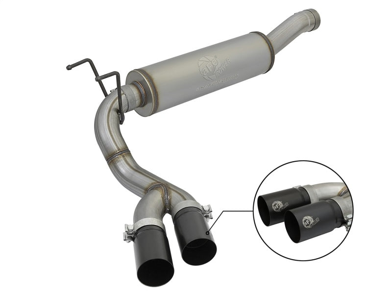 aFe Rebel Series 3-1/2in 409 SS Cat-Back Exhaust System w/Black Tip RAM 2500/3500 14-17 V8 6.4L - DTX Performance