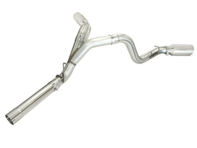 aFe MachForce XP Exhaust 4inch DP-Back All SS 2011-14 GM Diesel Trucks V8-6.6L LML Polished - DTX Performance