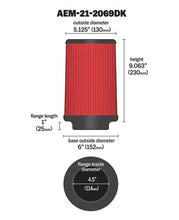 Load image into Gallery viewer, AEM DryFlow Air Filter AIR FILTER KIT 4.5in X 9in DRYFLOW - DTX Performance