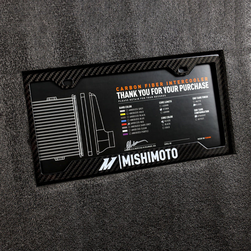 Mishimoto Universal Carbon Fiber Intercooler - Matte Tanks - 450mm Gold Core - C-Flow - G V-Band - DTX Performance