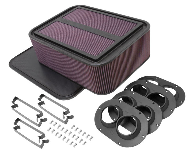 K&N Custom Racing Assembly Generation 2 Carbon Fiber Air Box - Large w/ 2.50in Air Horn - DTX Performance