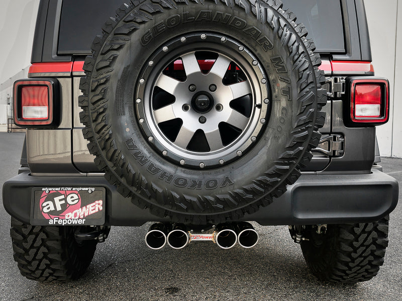 aFe Rebel Series 2.5in 304 SS Cat-Back Exhaust w/ Polished Tip 18-20 Jeep Wrangler (JL) - DTX Performance