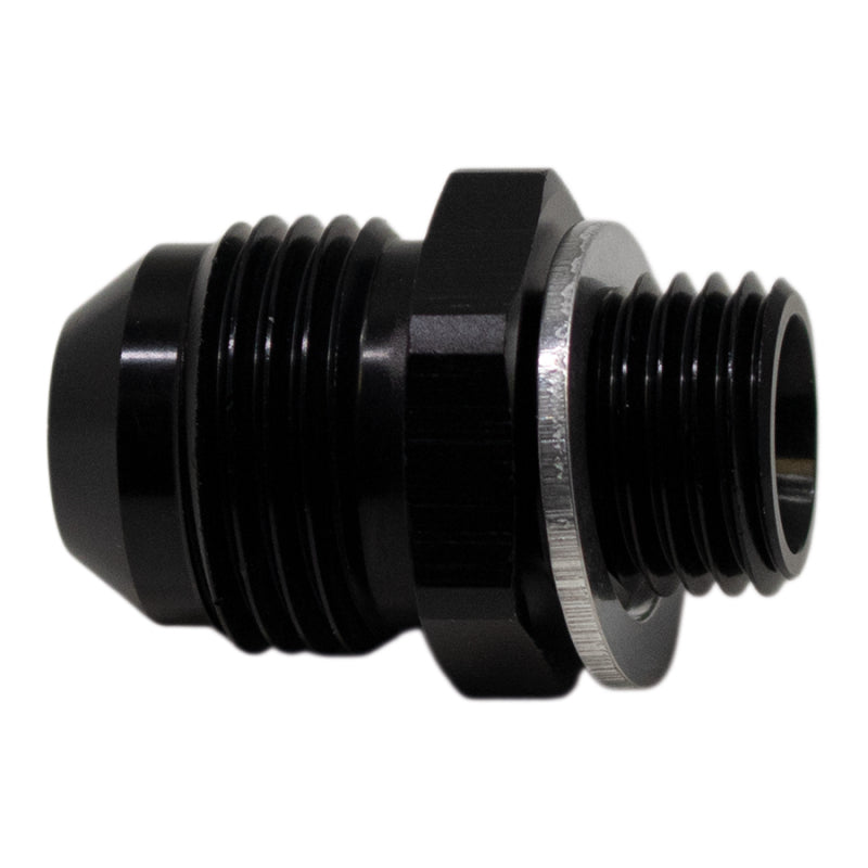 DeatschWerks 8AN Male Flare to M14 X 1.5 Male Metric Adapter (Incl Washer) - Anodized Matte Black - DTX Performance