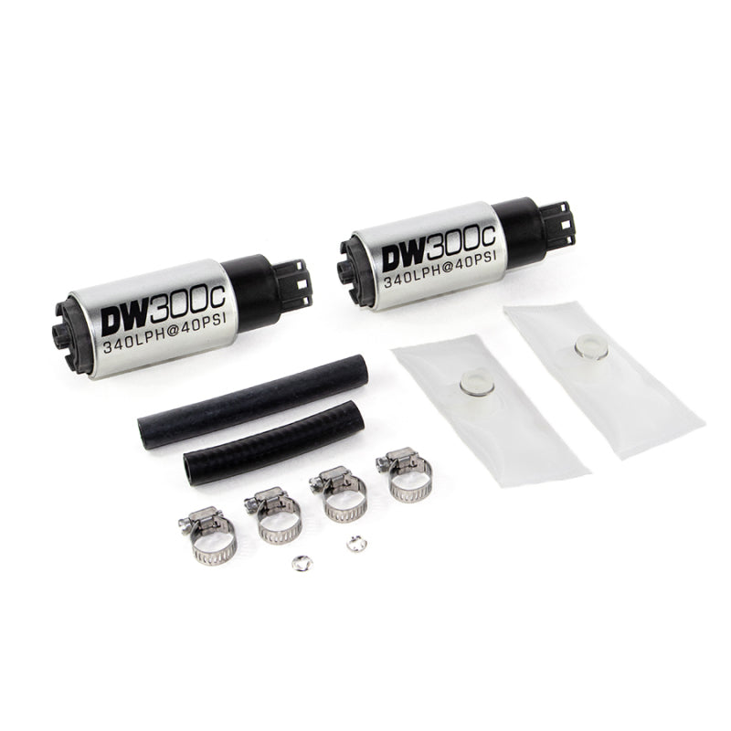 DeatschWerks 340lph DW300C Compact Fuel Pump w/ 99-04 Ford Lightning Set Up Kit (w/o Mounting Clips) - DTX Performance