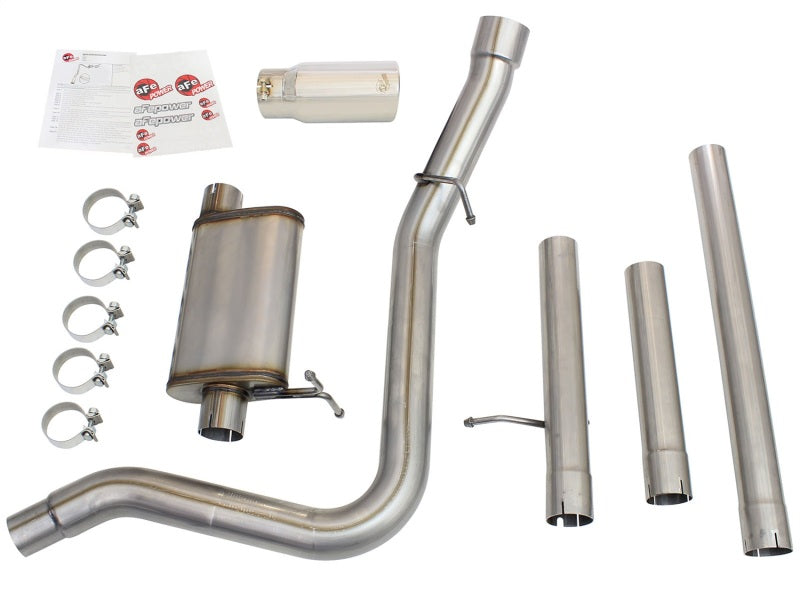 aFe MACHForce XP Exhaust 3in-3.5in SS Single Side Ext CB w/ Polish Tip 99-04 Ford F-250 V8 5.4L/6.8L - DTX Performance