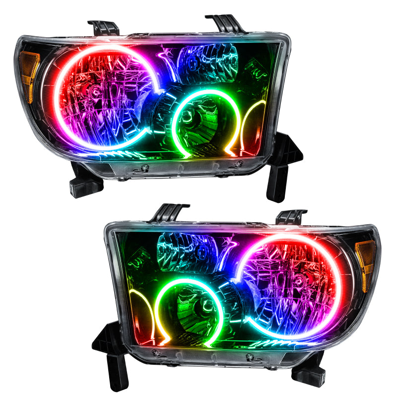 Oracle 07-11 Toyota Tundra Pre-Assembled Headlights - Black Housing - ColorSHIFT - DTX Performance