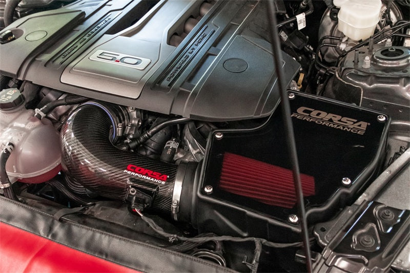 Corsa 18-22 Ford Mustang GT 5.0L V8 Carbon Fiber Air Intake w/ DryTech 3D No Oil - DTX Performance