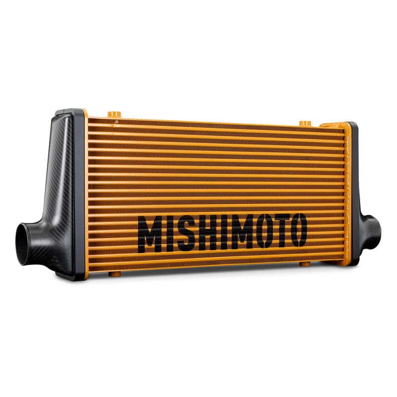 Mishimoto Universal Carbon Fiber Intercooler - Matte Tanks - 525mm Gold Core - S-Flow - C V-Band - DTX Performance