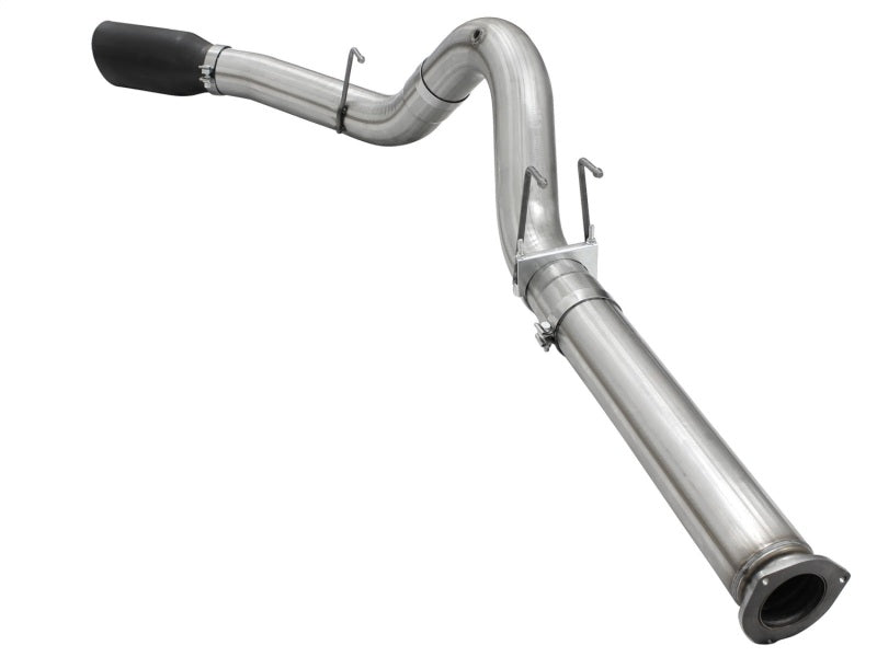 aFe Atlas Exhausts 5in DPF-Back Aluminized Steel Exhaust Sys 2015 Ford Diesel V8 6.7L (td) Black Tip - DTX Performance