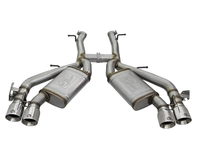 aFe MACHForce XP 3in 304 SS Axle-Back Dual Exhaust (NPP) w/ Polished Tips 16-17 Camro SS V8-6.2L - DTX Performance