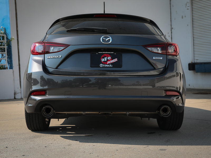 aFe Takeda 2-1/2in 304 SS Cat-Back Exhaust w/ Carbon Fiber Tips 14-18 Mazda 3 L4 2.0L/2.5L - DTX Performance