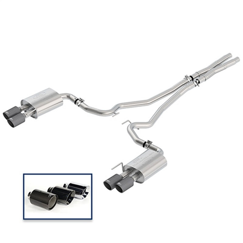 Ford Racing 18+ Mustang GT 5.0L Cat-Back Touring Exhaust System w/Carbon Fiber Tips - DTX Performance